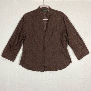 Harve Benard Women's Button Down Floral Shirt Size XL
